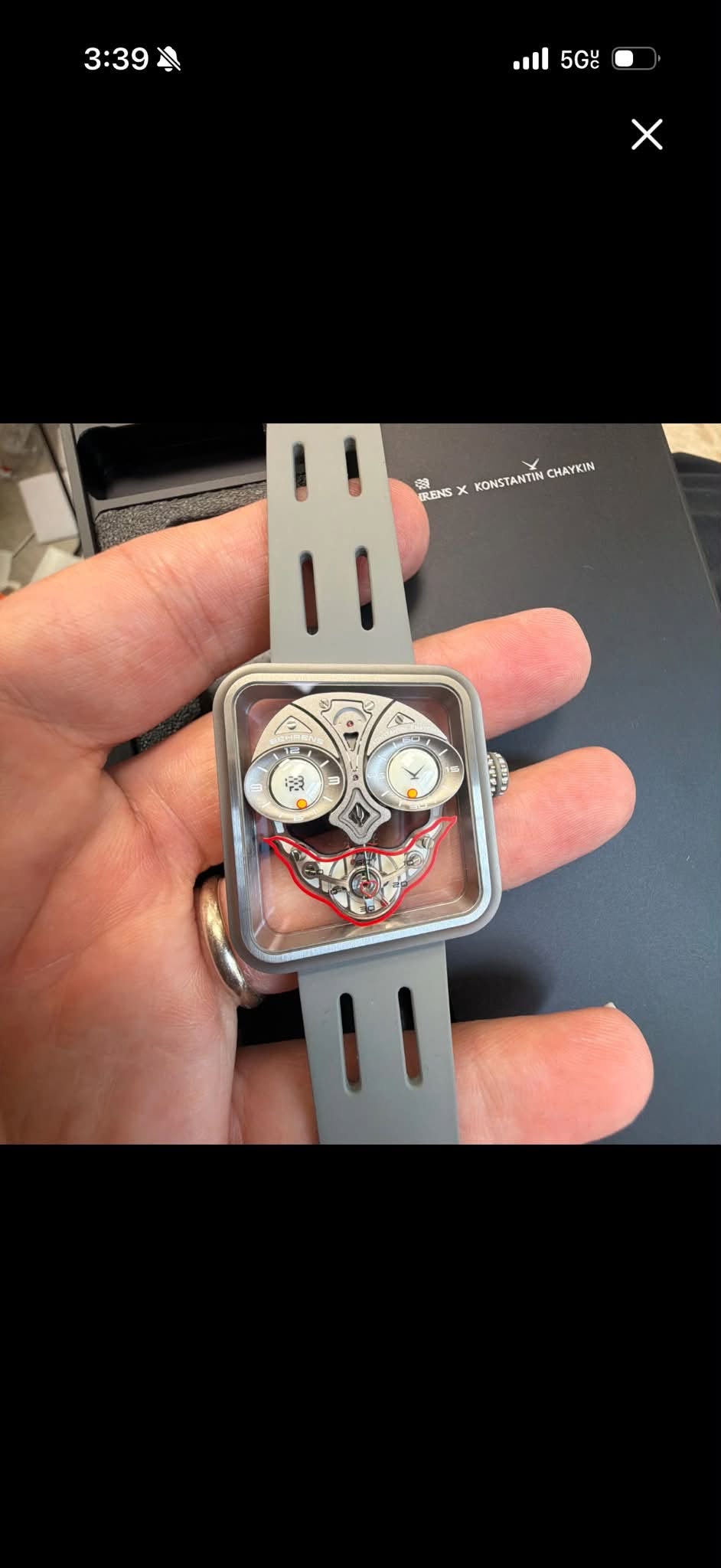 May be an image of digital watch and text that says '3:39 .il 5G X กร x x KONSTANTIN WISTANTWN.CHAYKIN CHAYKIN RENS E5X'