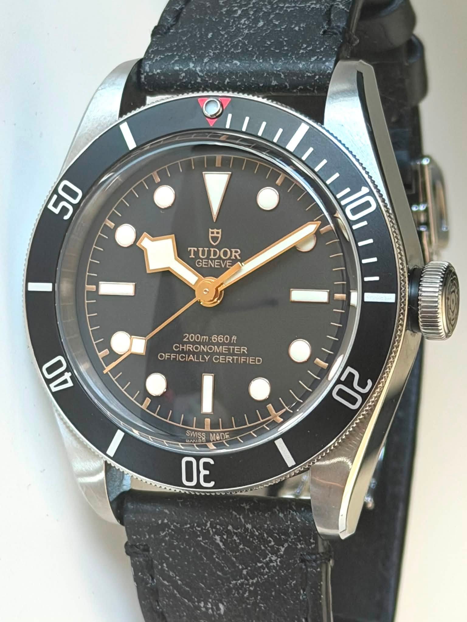 May be an image of wrist watch and text that says '50 TUDOR GENEVE 10 200m 200m:660 660ft CHRONOMETER TER OFFICIALLYCERTIFIED OFFICIALLY CERTIFIED AO 20 SWISS nE 3O'