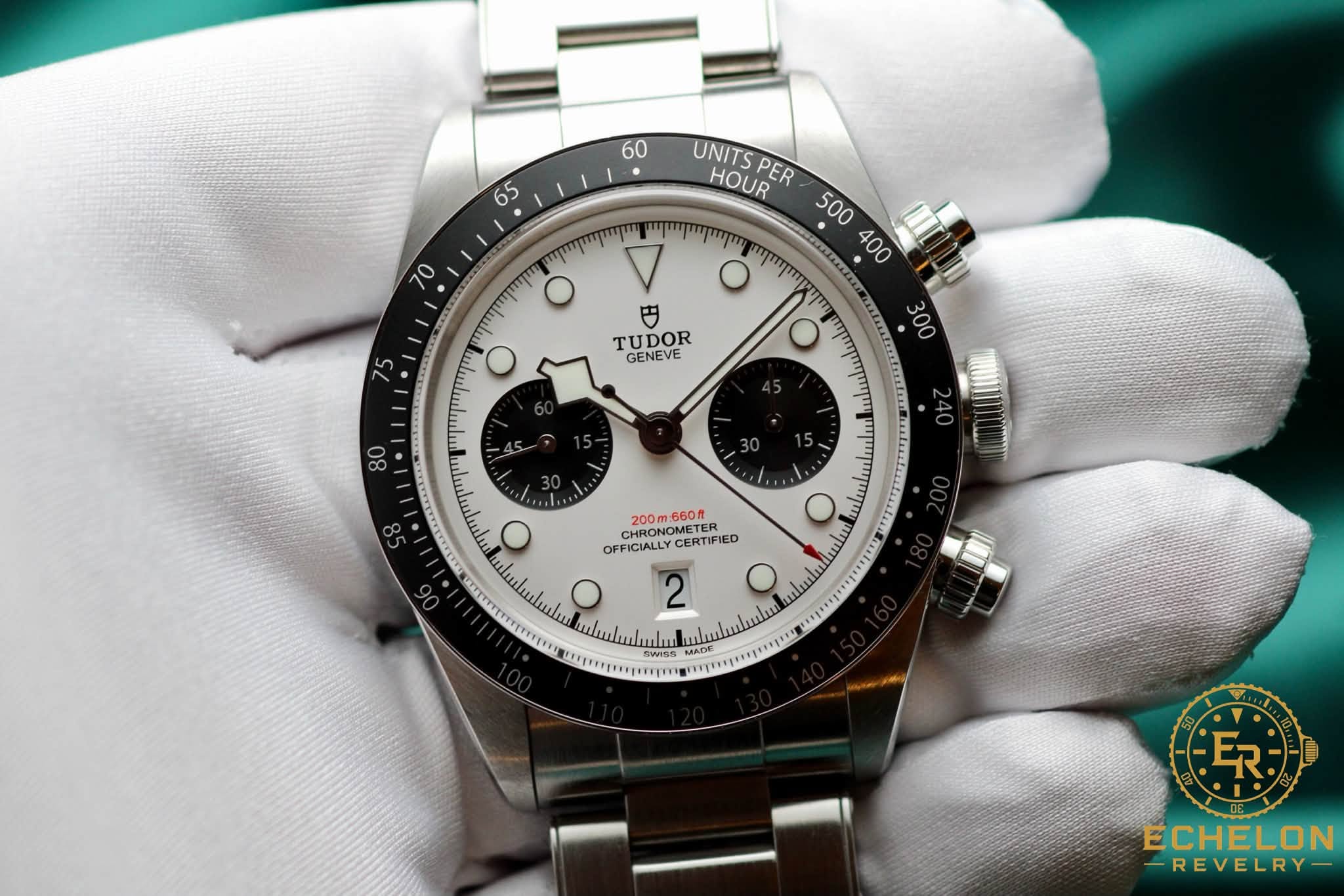 May be an image of wrist watch and text that says '60 UNITS HOUR PER α O TU TUDOR DOR GENEVE SL መጣጣ ማ O 08 இருுப 300 O سلسلسلس 200m OMETER 660f OFFICIALLY CERTIFIED 2 WISS MADE…