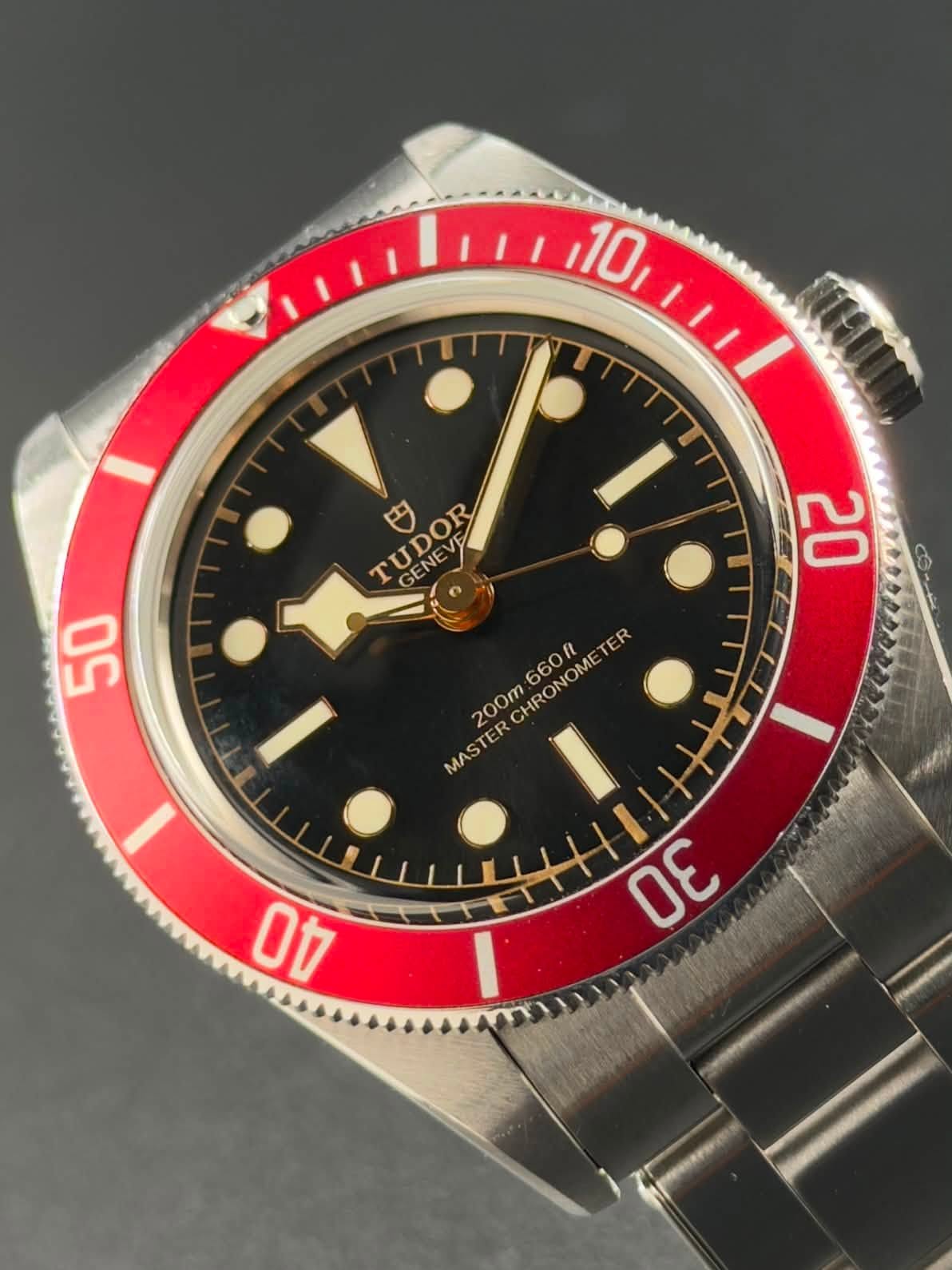 May be an image of wrist watch and text that says '10/111/ /ייי 10 TUDOR TUDOR GENEVE 50 20 660f MASTERCHRONOME 660 fl ER OME M 200m HRONG MASTE σε T 40'