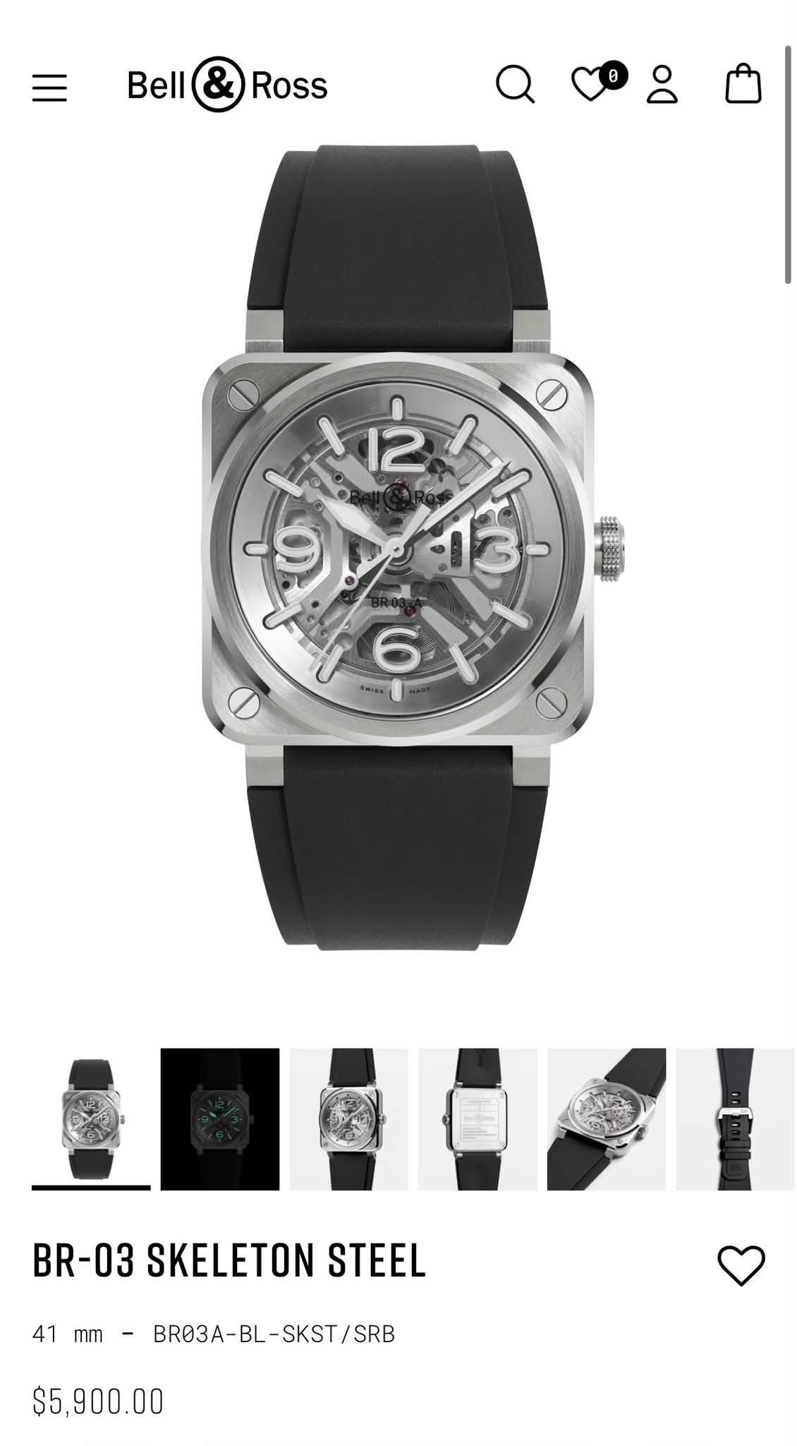 May be an image of digital watch and text that says 'Bell Ross O tey BR-03 SKELETON STEEL 41 mm -BR03A-BL-SKST/SRB -SKST/SRB BR03A- $5,900.00'