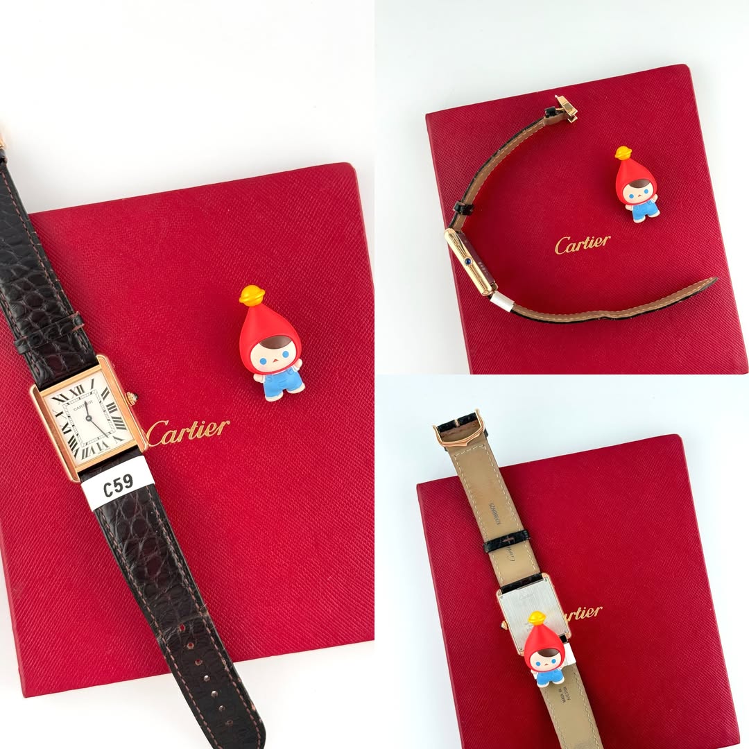 May be an image of leather, wrist watch, saddle-stitched leather and text that says 'Cartier Car tier 鞋 m muA C59 artier rtier مل'