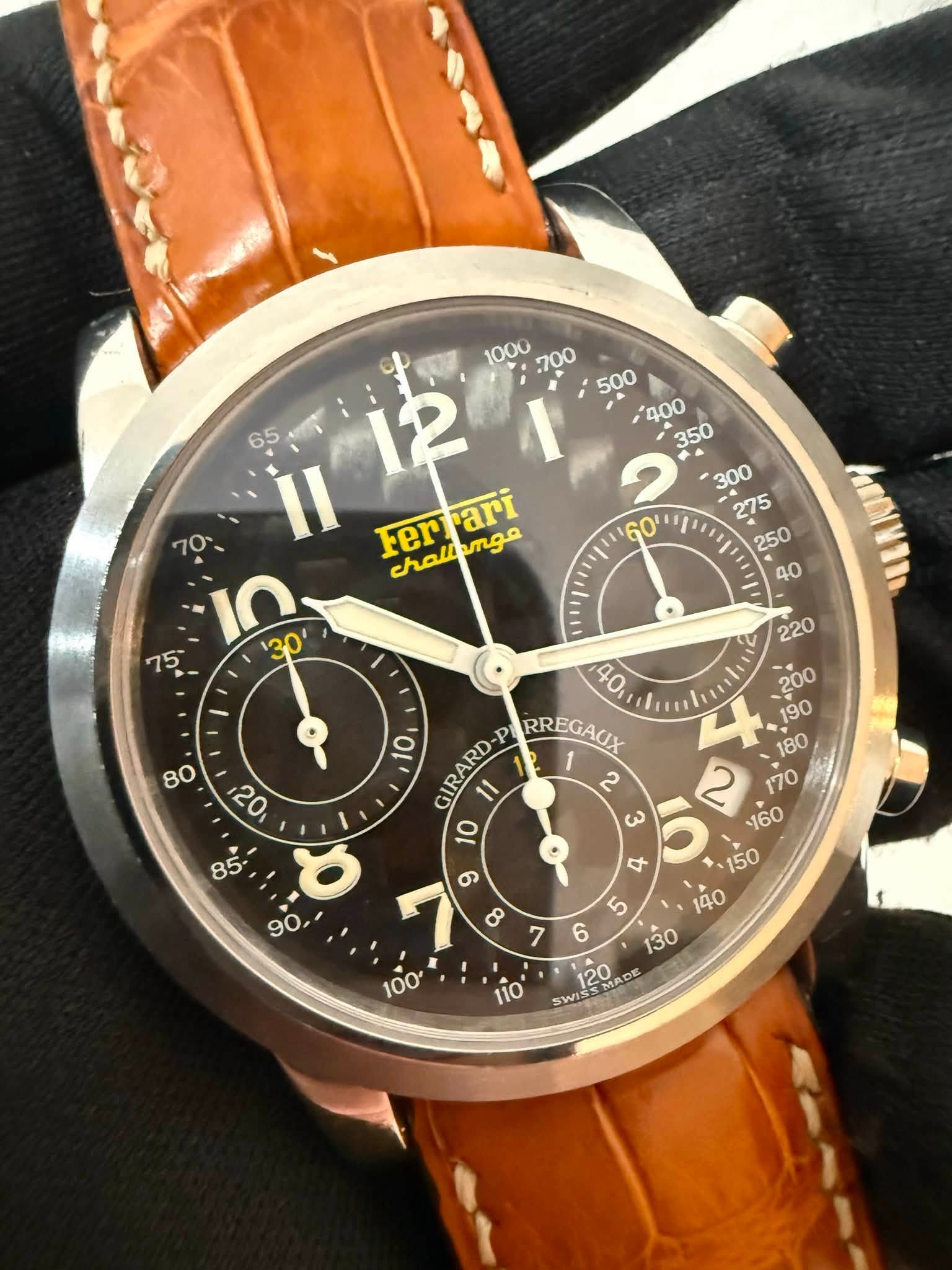 May be an image of wrist watch and text that says ' II 350 350 ari Fer 250 1n 30 المه challanga موس ית88 α l0 GIRARD P RREGAUX は ن MADE தக் 9 9 ထ 7 100' 00 110'