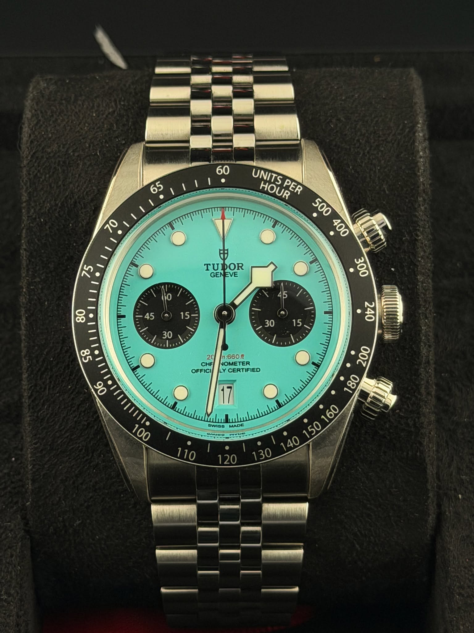 May be an image of wrist watch and text that says '60 65 70 UNITSEP UNITS HOUR PER TU UDOR GEN GENEVE EVE ጣገማላጤ 45 ጣማ 06 30 S8 15 द 240 CNE 2C CHF OFFI :660f OMETE OMETE CERTIFIED…