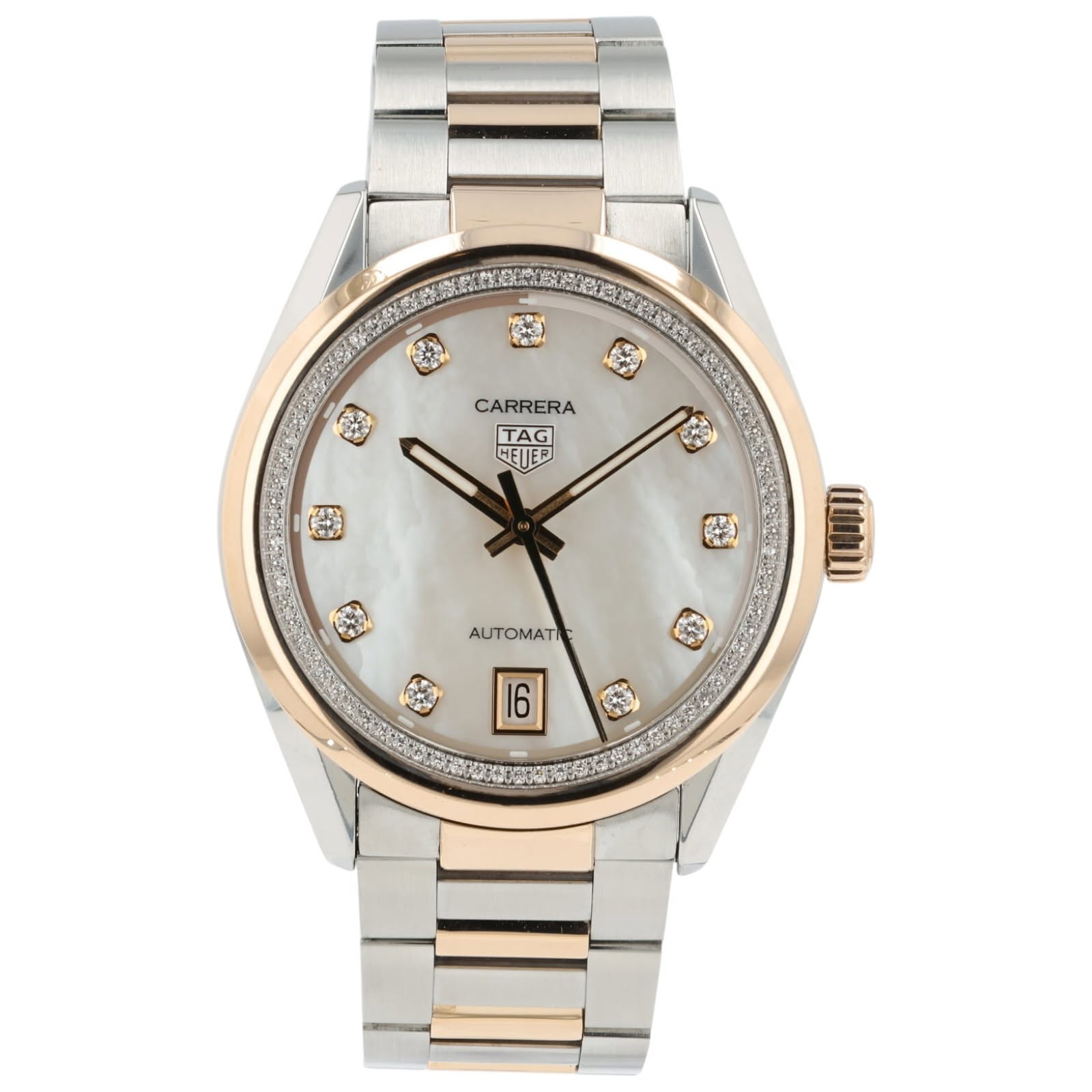 May be an image of wrist watch and text that says 'CARRERA TAG HEUER وم 密 AUTOMAT 16'