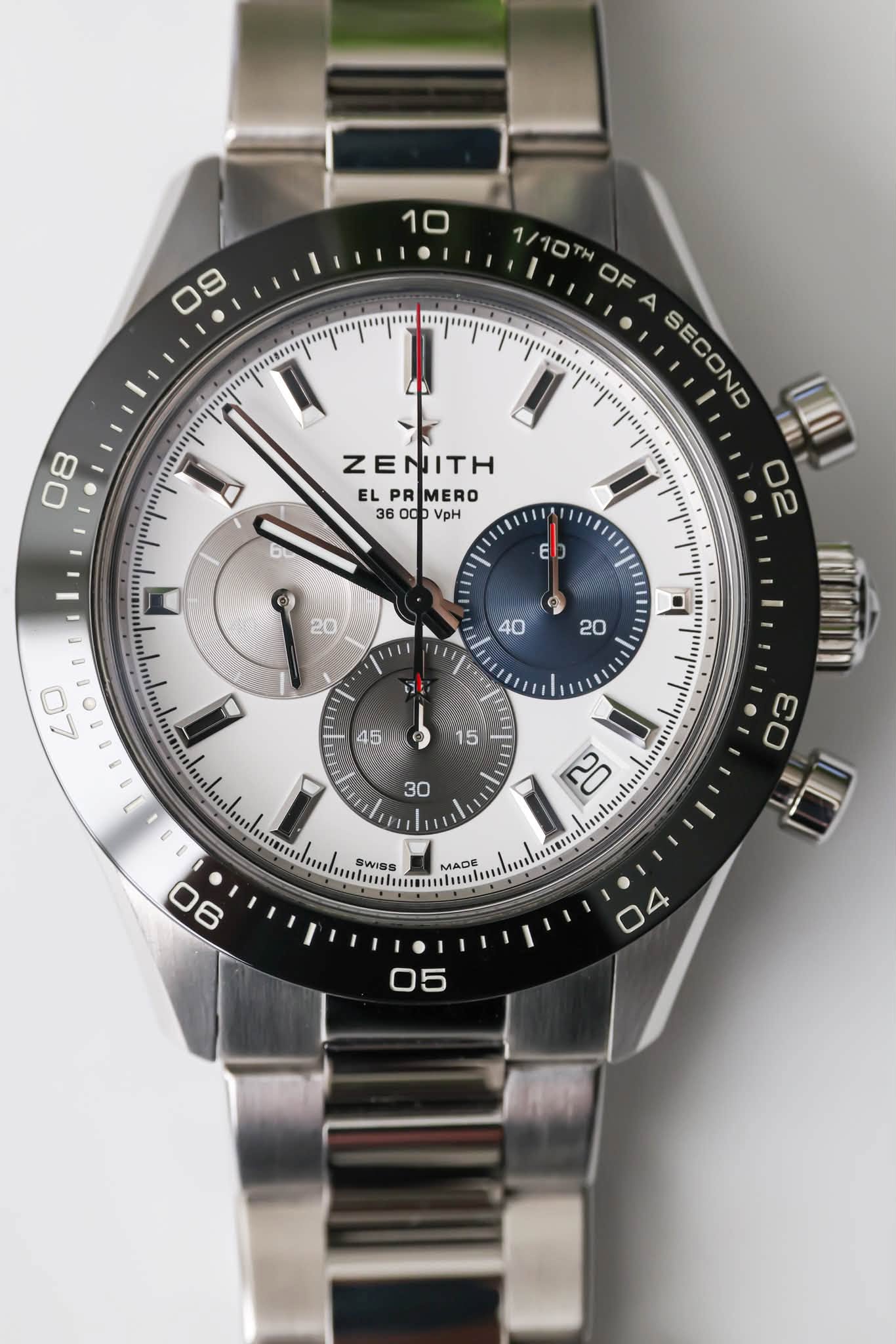 May be an image of wrist watch and text that says '10 8 9 1/10 ייייןייןוי '*ማ .un 08 ZENITH EL PRIMERO MERO 36 360 600ApH 00 odp VpH B OF A SECOND LOU 02 E EO E 20 9 40 اا۱۱ 20…