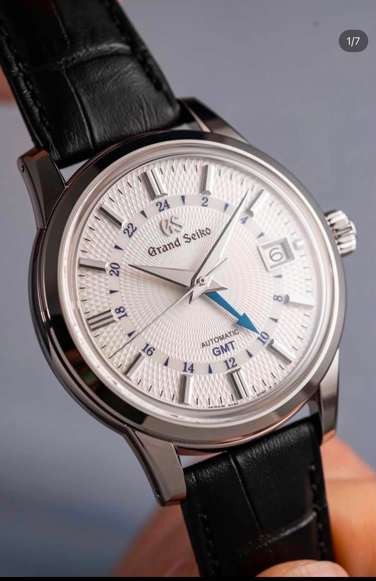 May be an image of wrist watch and text that says '1/ (S Seiko Grand 20 6 nЛW เเา 18 ထ 91 10 AUTOMATIC GMT 12 14 IOal'