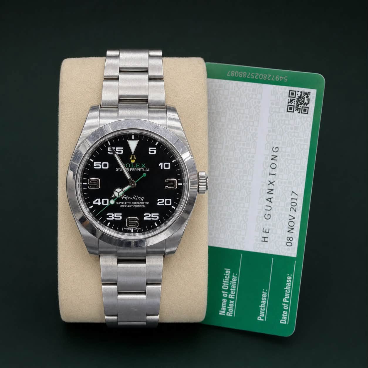 May be an image of wrist watch and text that says ' 中盛 蒸 口本ロ ロ 돈 PERPE UAL 10 3 Pir-King 40 E KIII 20 35 25 GUANXIONG IONG 2017 HE NOV 08 Official Retailer- of Name Rolex…