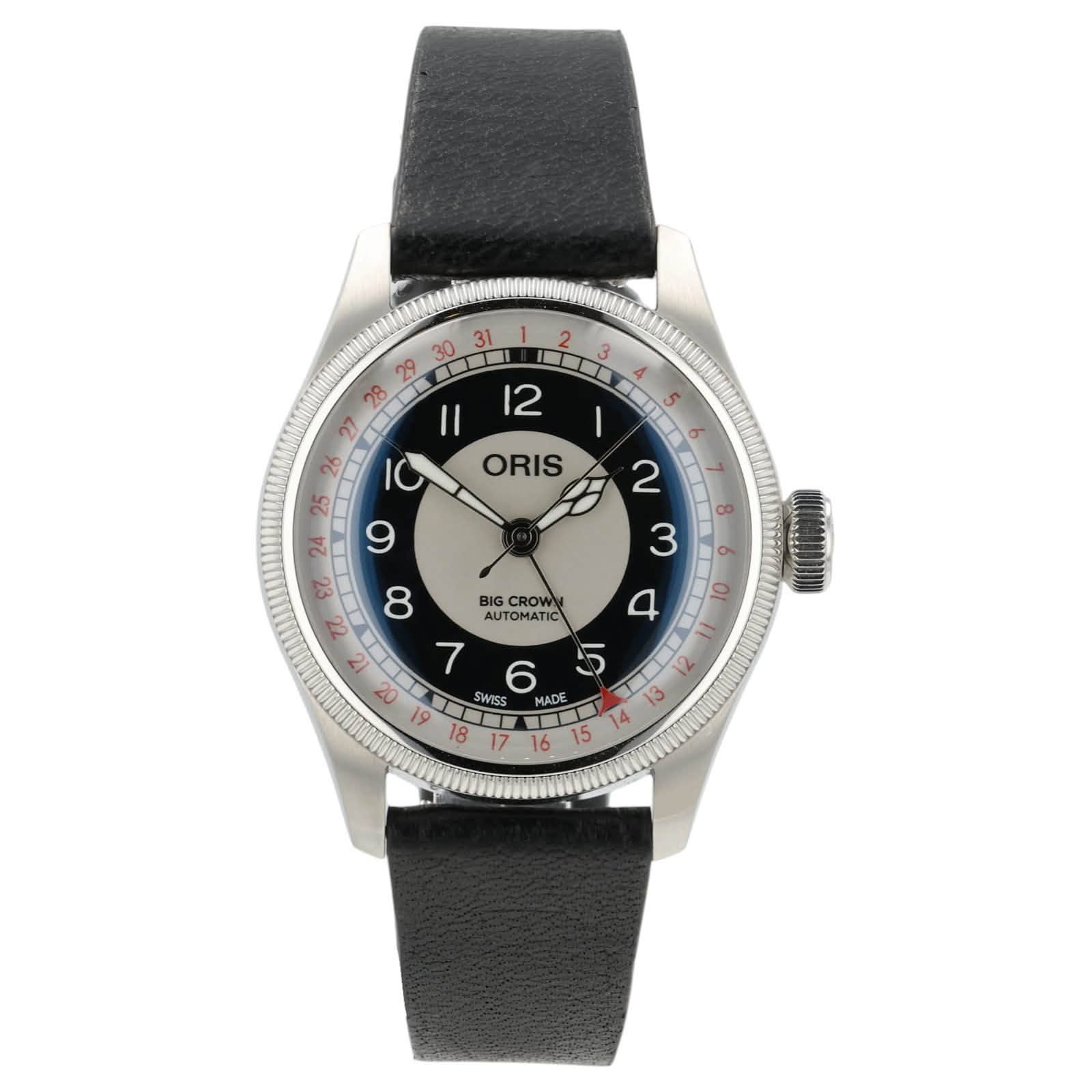 May be an image of wrist watch and text that says ' Il 26 IC ORIS 24 25 و 2 8 BIG BIGCROW CROW 27 AUTOMATIC 4 12 7 5 به 2 SWISS MADE '
