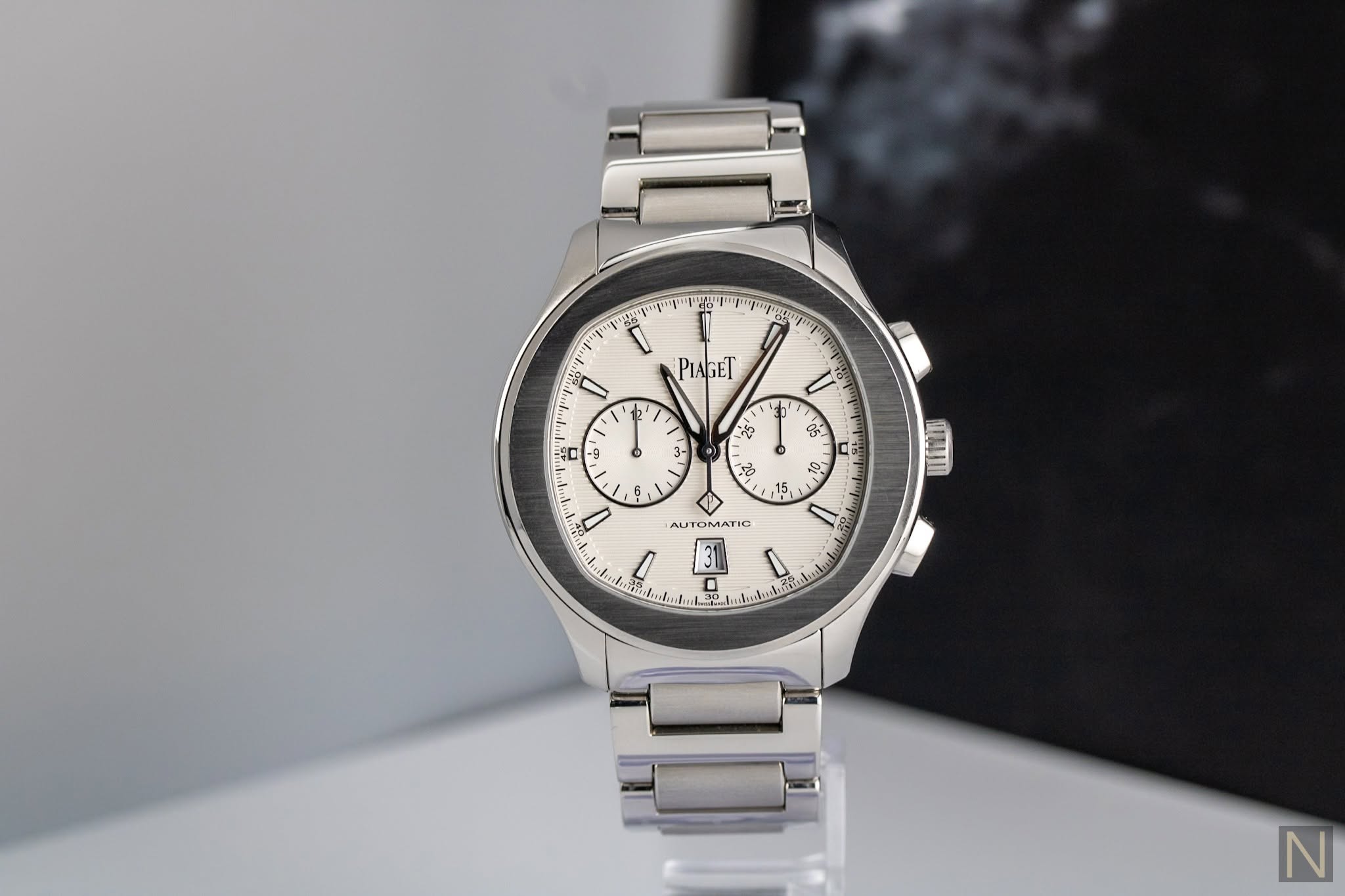 May be an image of ‎wrist watch and ‎text that says '‎I I PIAGET '1 ب۰ 生 fo $ 0 -9 o 3- II 05 ! 그이 台 . ថា 2 6 15, 世事川 I I TOMATIC MATI 31 I D N‎'‎‎