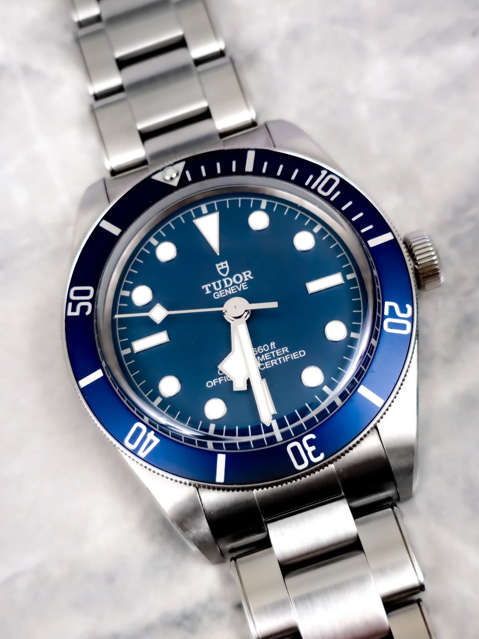 May be an image of wrist watch and text that says ' TUDOR GENEVE IT 560ft METER METER CERTIFIED METE 20 OFFI 4O - σε uA'