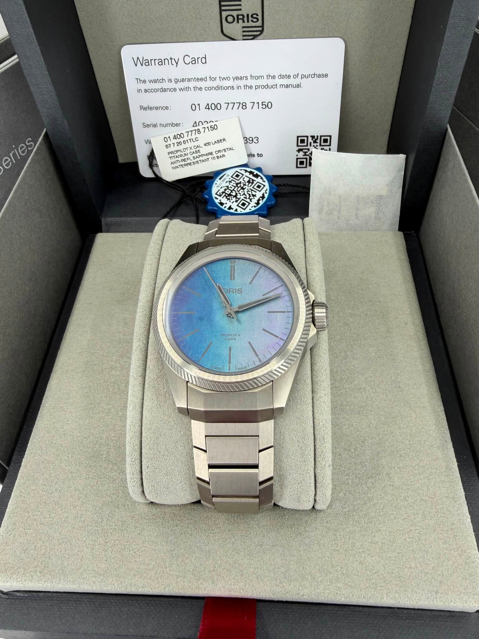 May be an image of wrist watch and text that says 'ORIS Warranty Card The watch guaranteed twoy years fron the date of purchase in ccordance with onditions the roduct manual.…