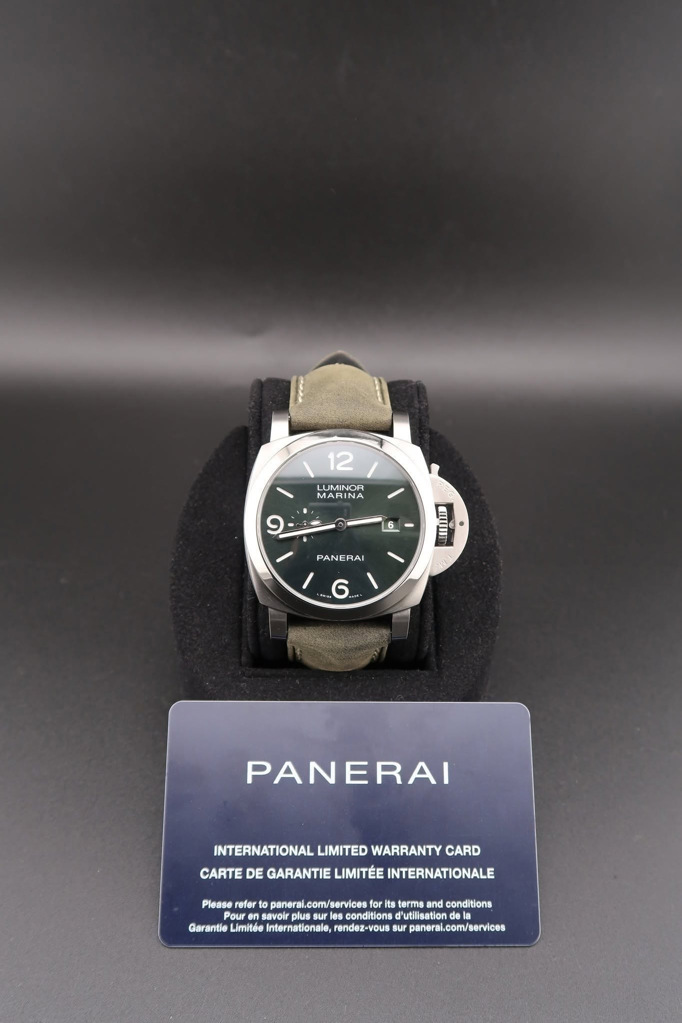 May be an image of ‎digital watch and ‎text that says '‎12 LUMINOR MARINA و 6 PANERAI Si பாயா 6 PANERAI INTERNATIONAL LIMITED WARRANTY CARD CARTE DE GARANTIE LIMITÉE INTERNATIONALE…