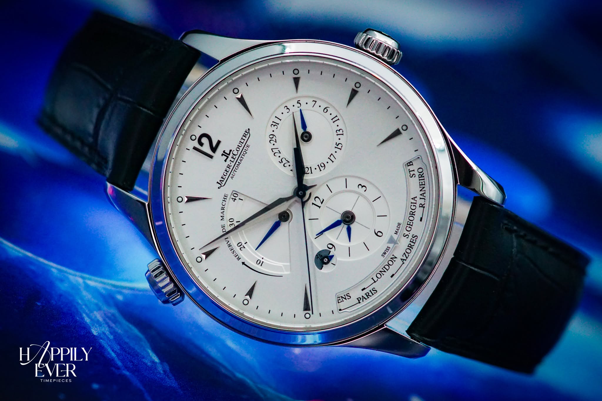 May be an image of ‎wrist watch and ‎text that says '‎o 6 311 II ε - أ 21 11 19 SI 7 o o o 12 مال FCOULTRE AUTOMATIQU MATIQUE ULTRE AFCER MARCHE 3 30 RREREN 서티도 0 ότ OT س 12 o و ㅂ…