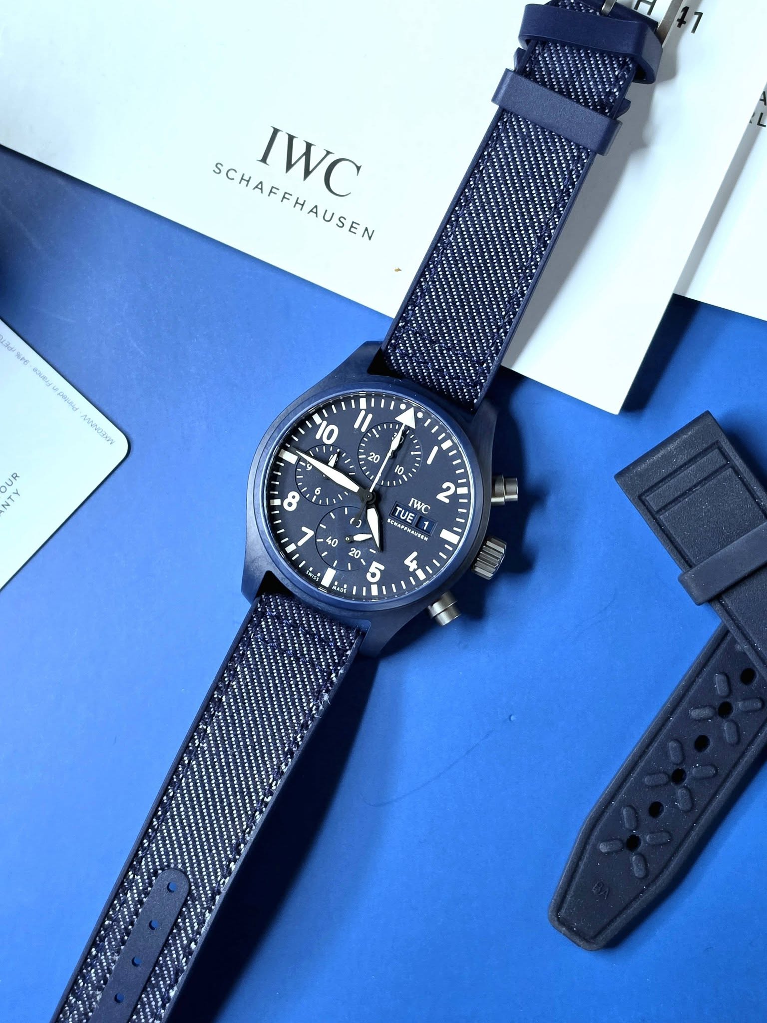May be an image of wrist watch, saddle-stitched leather and text