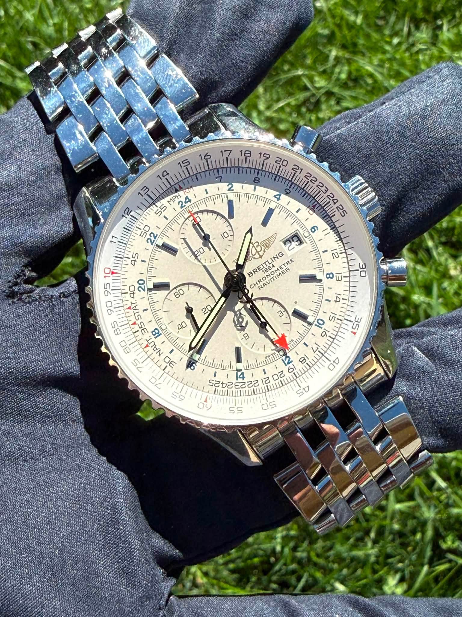 May be an image of wrist watch and text that says '16 19 MPH 24 41 ጥጣጣጣቢ ሞጣው O- BREITLING RONGET ING NAVITIMER ಐ 30 ကီ ፋስስ s 80 NAUT 30 K 29 So 9 10 9 SI 버이 35 ambalula 1100T 8I 00…