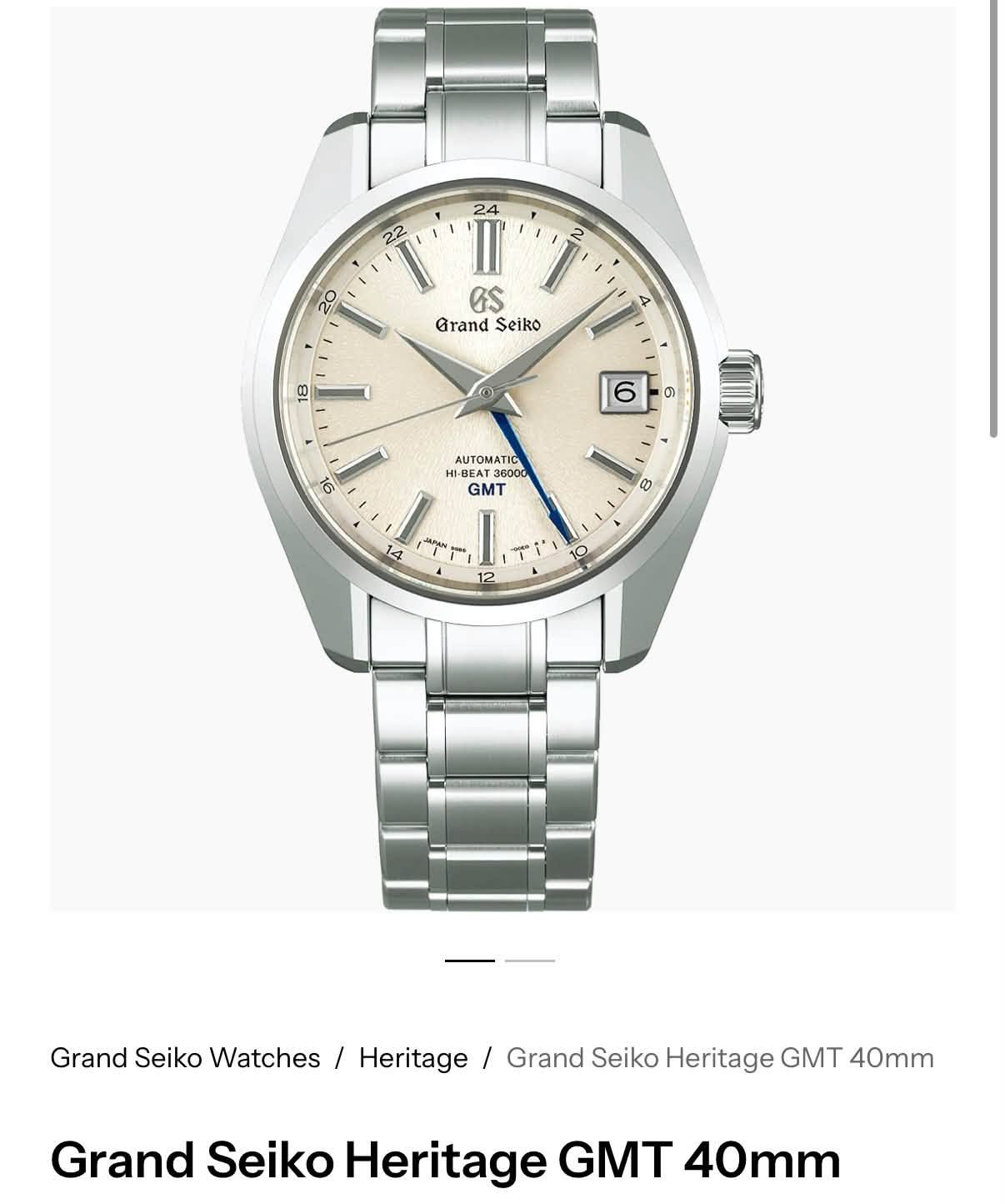 May be an image of wrist watch and text that says '2 24 22 T' II I eS Grand Seiko ๙ AUTOMATIC -BEAT BEAT360 GMT 8 14 ንሥ. 12 إا 10 Grand Seiko Watches / Heritage Grand Seiko…