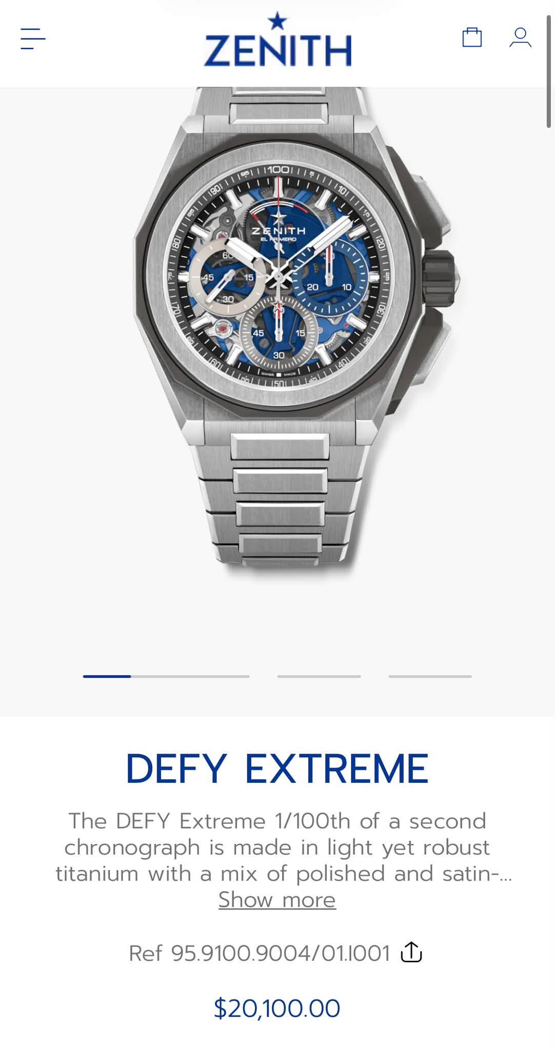 May be an image of wrist watch and text that says 'ZENITH ١ 100 191L1 180 1801 z ENI NITH TH K - - ب 15 g5 6 20 30 Tok A 20 န ن 1 + ま0 O ١ L 4g 5 15 แรณ 30 W 111A D 0 DEFY…