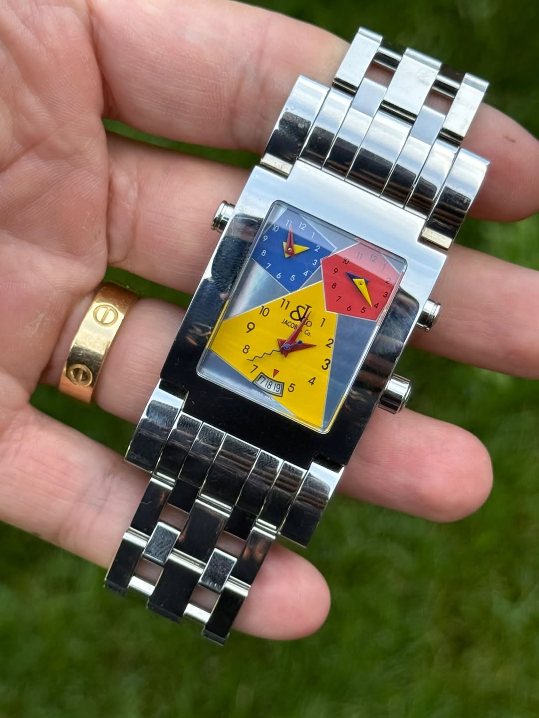 May be an image of digital watch and text