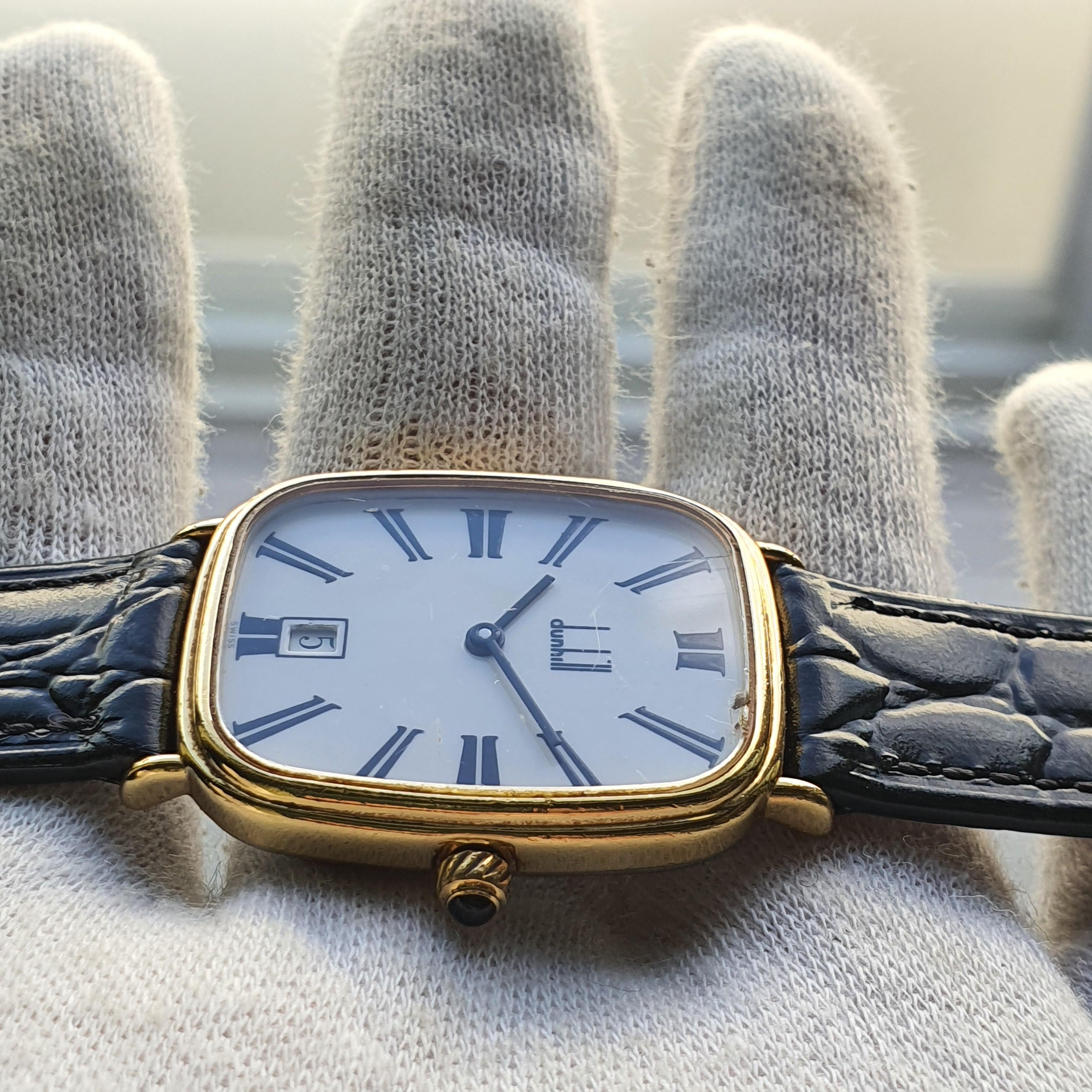 [WTS] Dunhill 1980s Swiss-Made Tank ETA 955.411, Serviced ( ) New Strap & Battery $205 (message me if you can't see the details/description in the comments) image