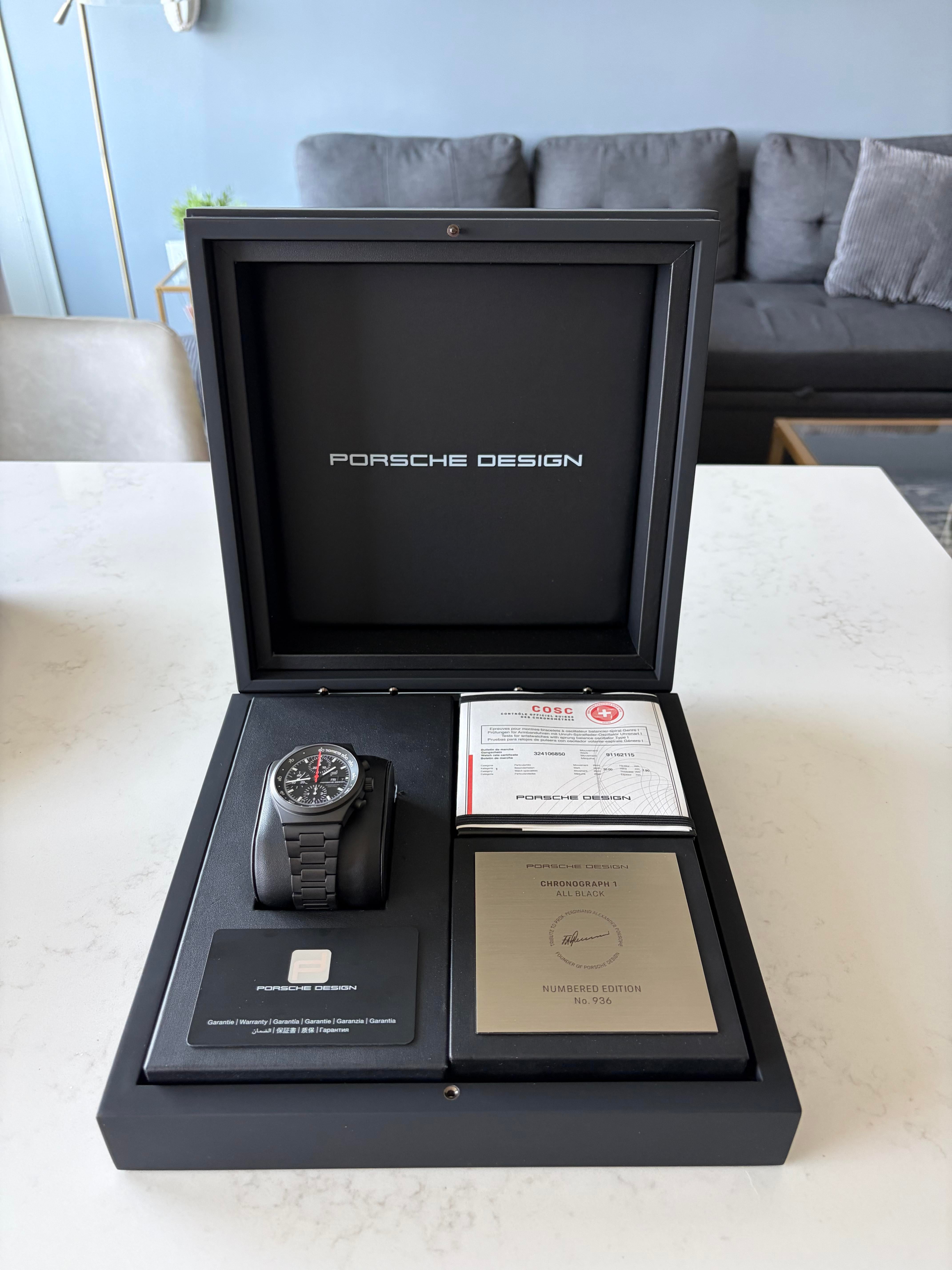 [WTS] Porsche Design Chronograph 1 All Black Numbered Edition (New, Unworn, Full Set) image