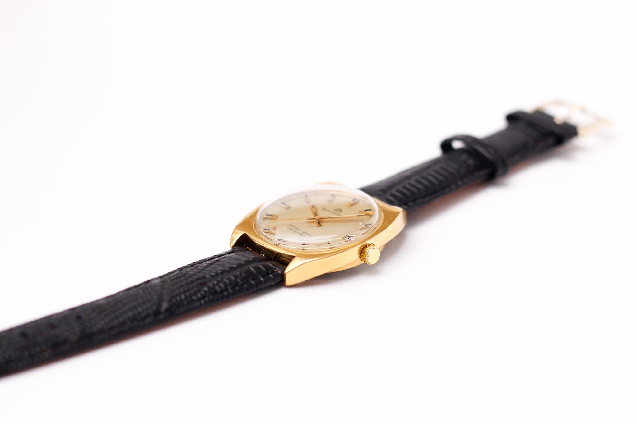 [WTS] Serviced 1970s Bucherer Chronometer Straight Grain Golden Dial Men's Wrist-Watch $379 image