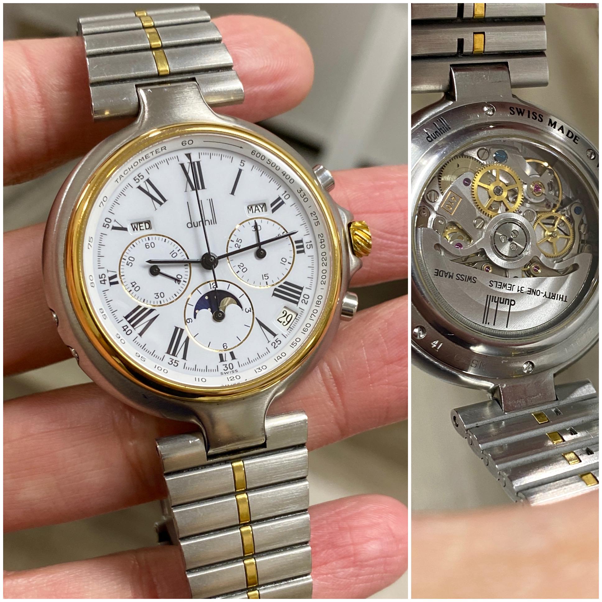 [WTS] Dunhill Millennium. Moonphase. Triple Date. Zenith Elprimero Movement. Enamel Dial. Clean. Additional link included.. Lot of value for money.. media
