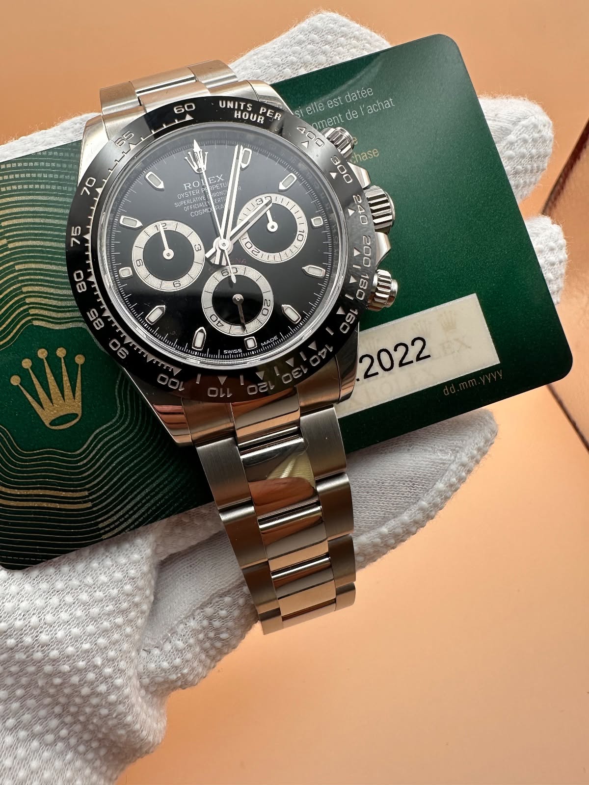 May be an image of wrist watch and text that says '60 UNITS HOUR PER 55 70 EX የቸፒገት E SUPESLRINE COSMO COD 12 13 75 elle est datée achat oment de 3o chase II 50 0 S0 A 2022 و 9…