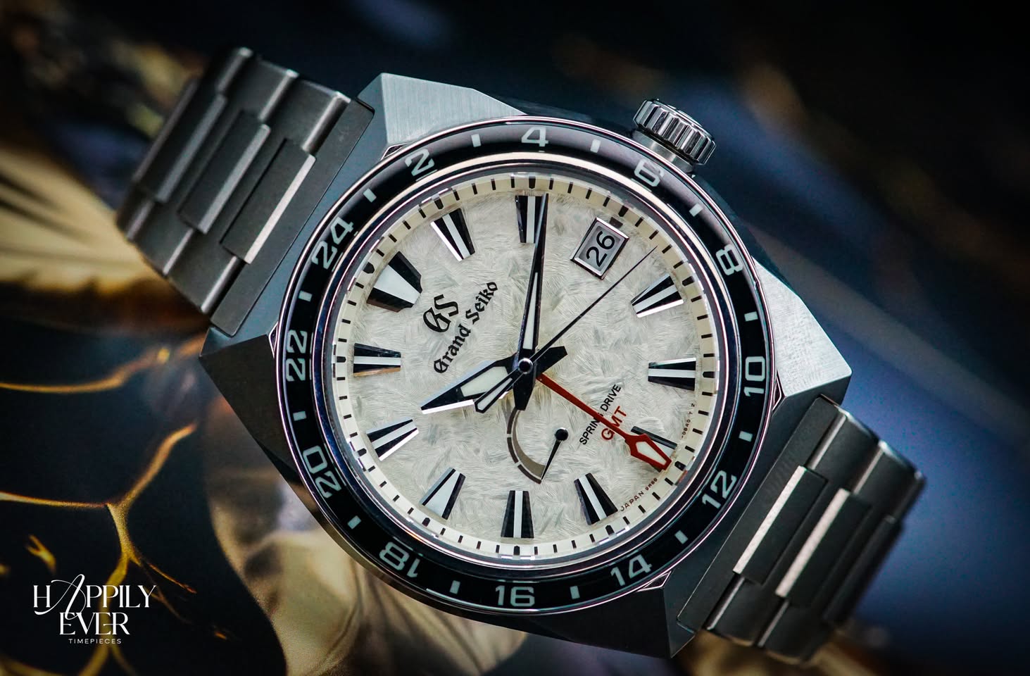 May be an image of wrist watch and text that says '불 4 2 I GS Seiko 11 Grand DRIVE 20 W SPRIN ١١ H Il a t B 8 미 /PPILY PPILY I EVER TIMEPIECES 2 9'