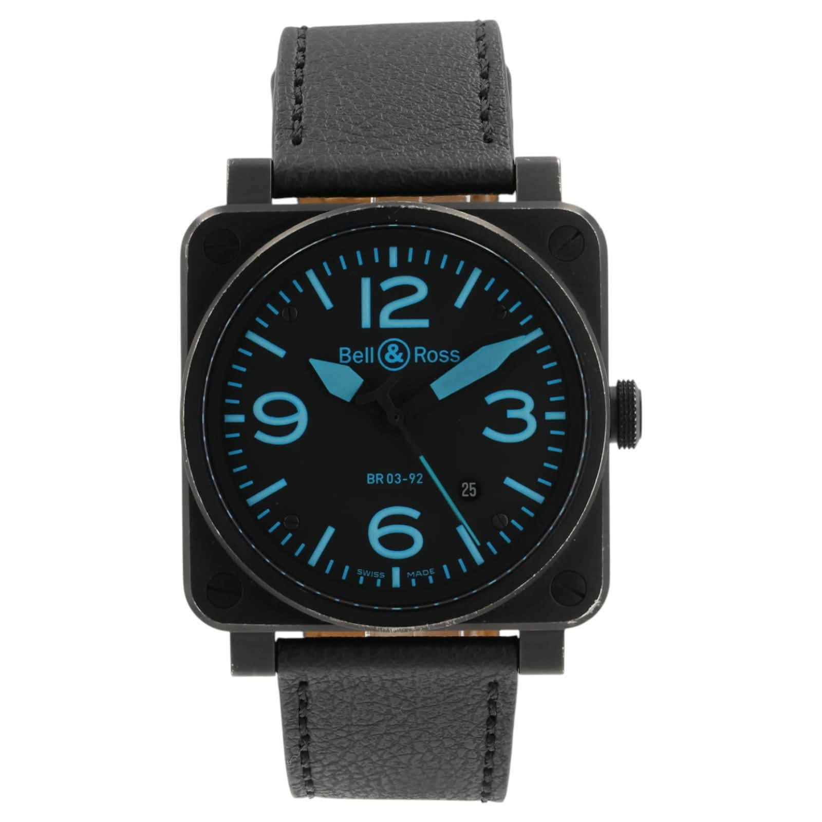 May be an image of digital watch and text that says 'l' 12 Bell& Bell&Ross & Ross Bel 9 3 BR03-92 חיוי 6'
