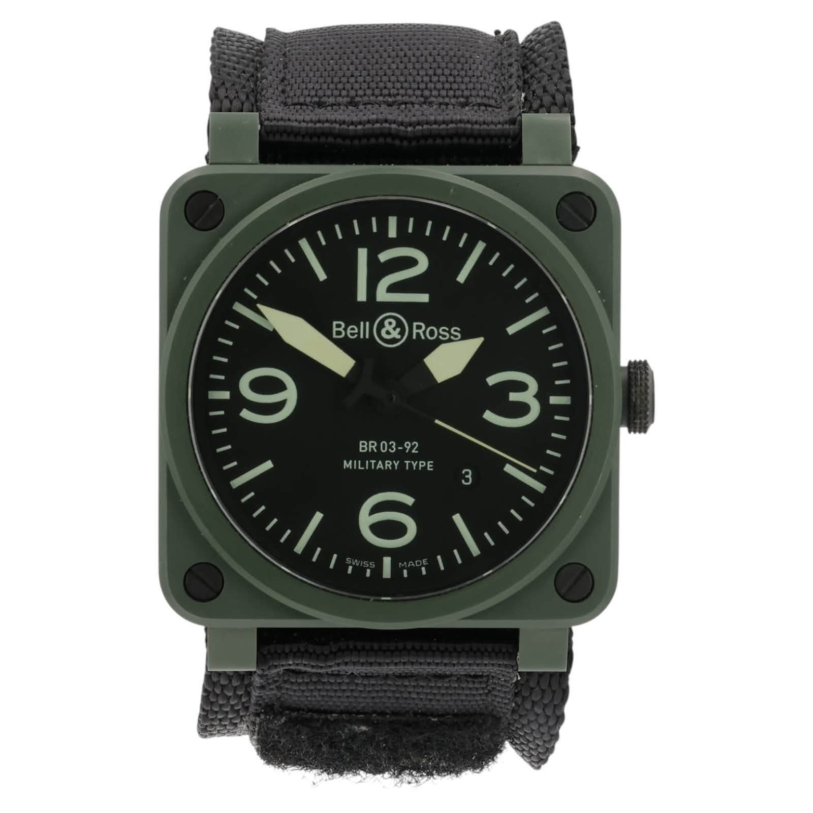 May be an image of digital watch and text that says '12 Bell & Ross و 3 BR03-92 MILITARYTYPE MI MIL TAR LITARYT TARYTYPE TYPE 6 3'