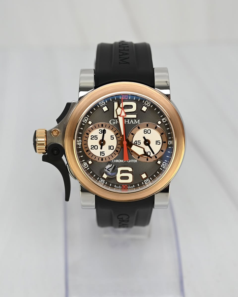May be an image of wrist watch and text that says '55 50 RP 05 GF HAM CHRONO CHRONOrIGHTER KGHTER 2 6 35 កាមប Miice! 02 25'