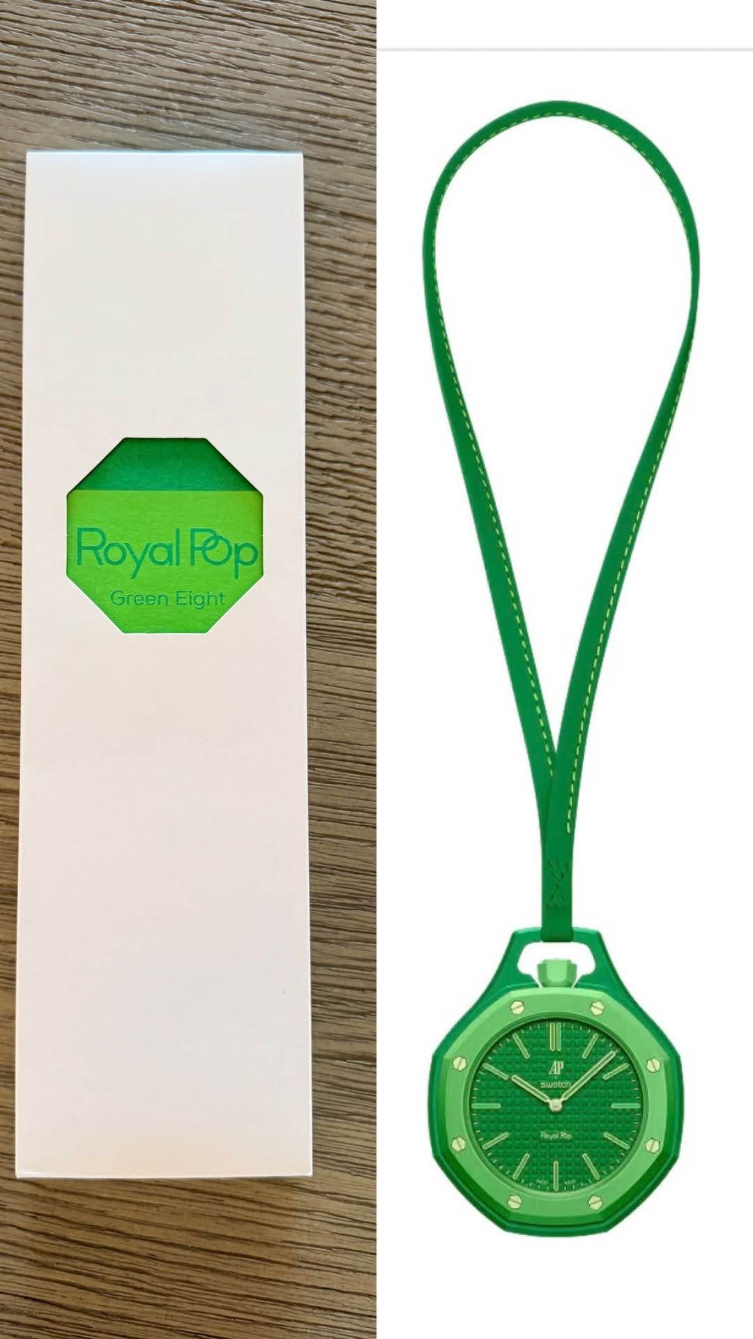 May be an image of digital watch and text that says 'RoyalPOp GreenEight Green Eight AP き e 0'