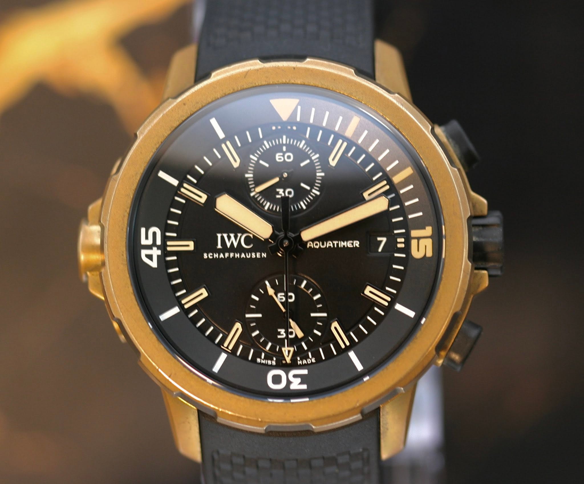 May be an image of digital watch and text that says '60 30 ባ። 45 IWC BCHAPPHAUSEN AQUATIMER D 35 HIBH ל HADE ΟΣ'